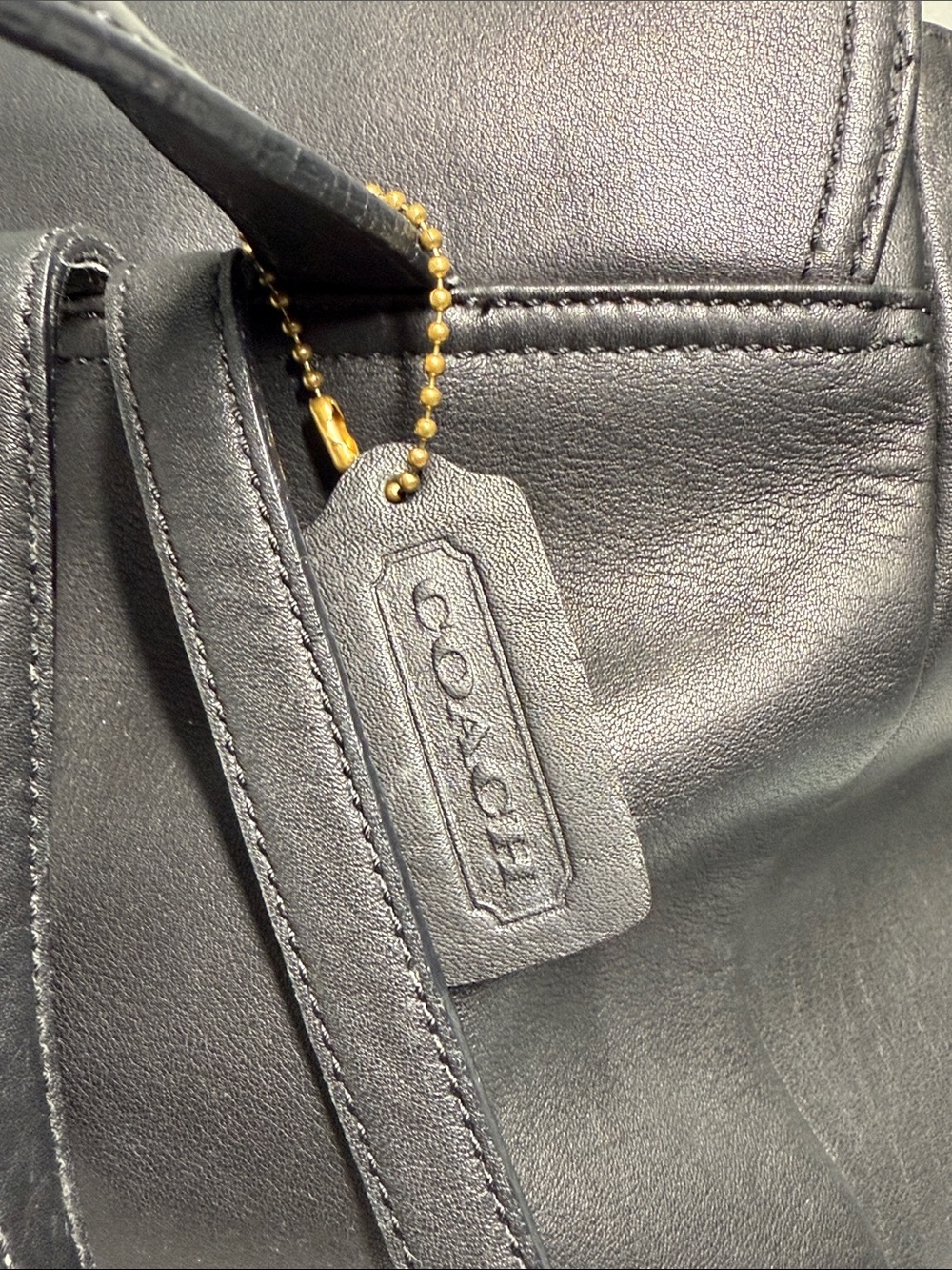 Vintage Y2K Coach Black Leather Drawstring Backpack Legacy West Large - Picture 7 of 10